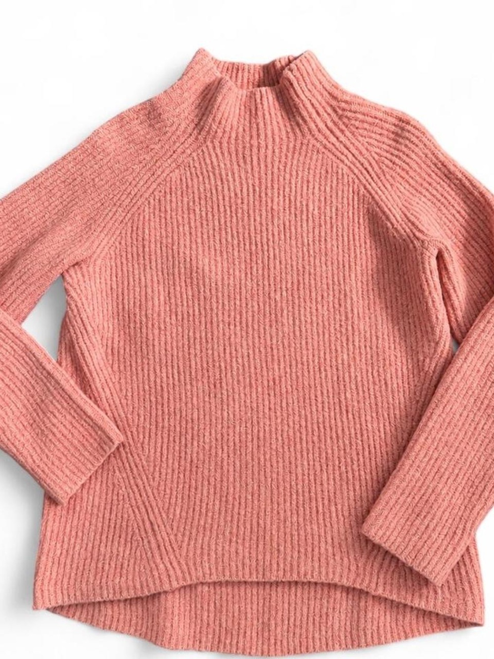 Madewell Pink Ribbed Mock Neck Sweater